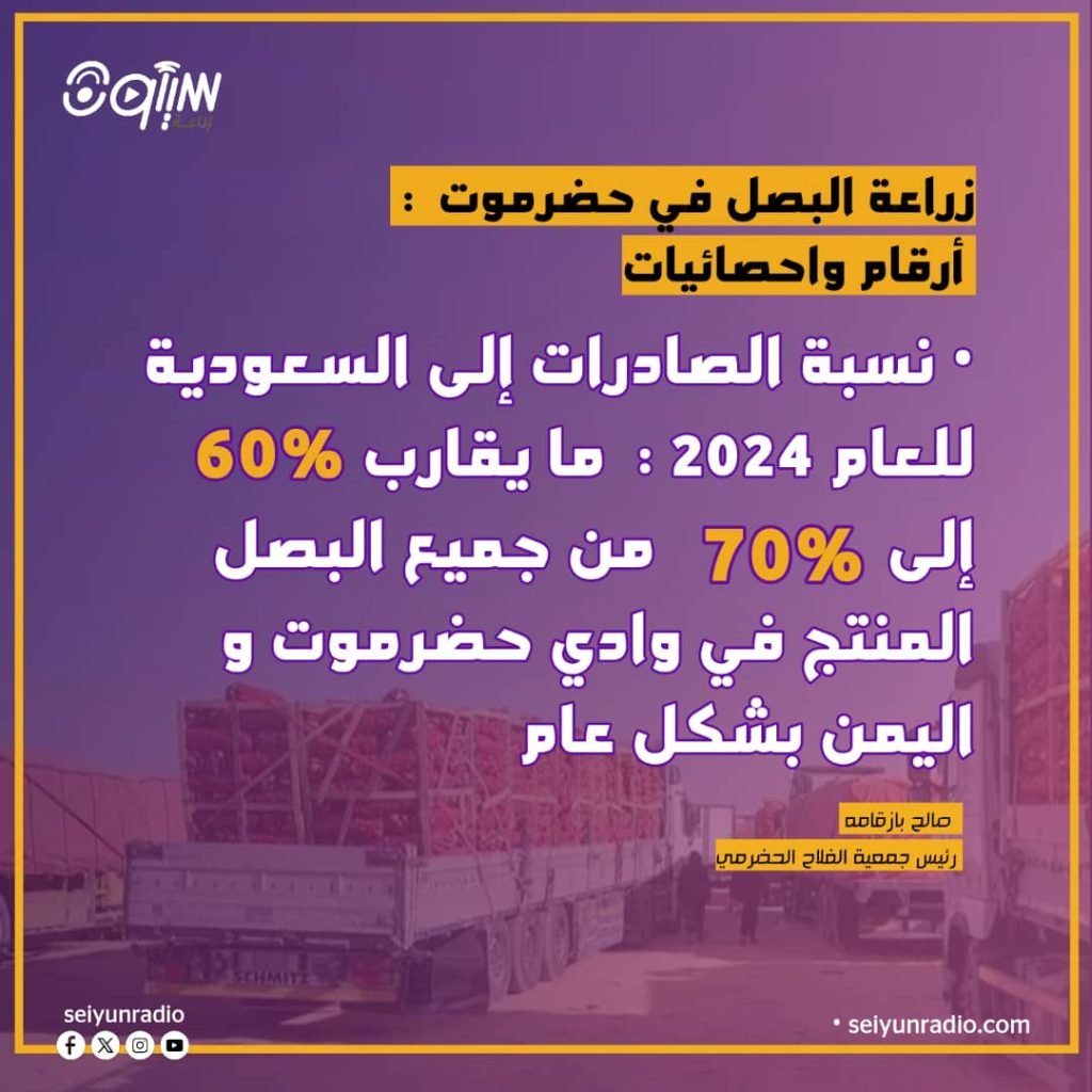 رئيس جمعية الفلاح الحضرمي يكشف عن أسباب تراجع زراعة وتسويق البصل في وادي حضرموت